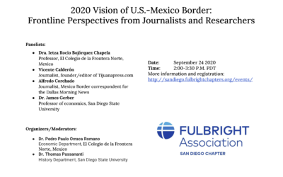 09-24-2020: 2020 Vision of U.S.-Mexico Border: Frontline Perspectives from Journalists and Researchers